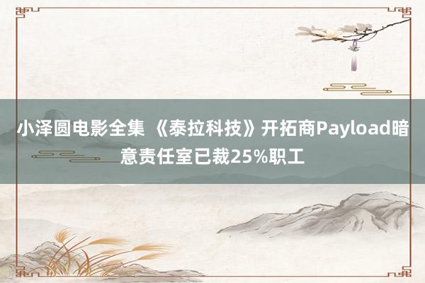 小泽圆电影全集 《泰拉科技》开拓商Payload暗意责任室已裁25%职工