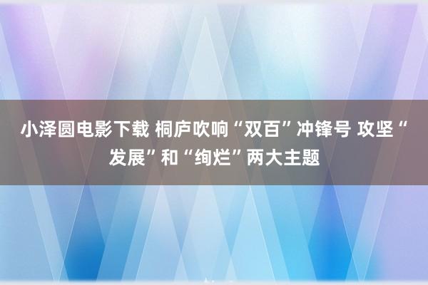 小泽圆电影下载 桐庐吹响“双百”冲锋号 攻坚“发展”和“绚烂”两大主题