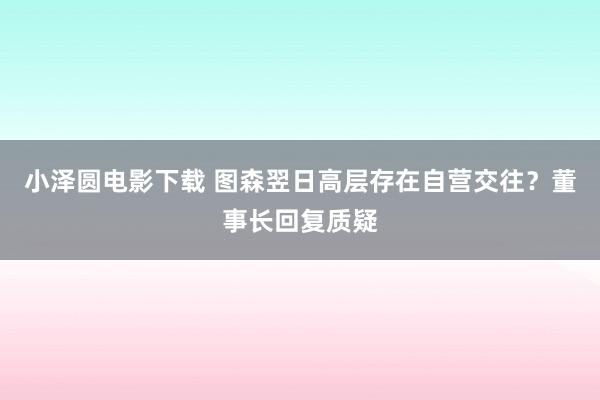 小泽圆电影下载 图森翌日高层存在自营交往？董事长回复质疑